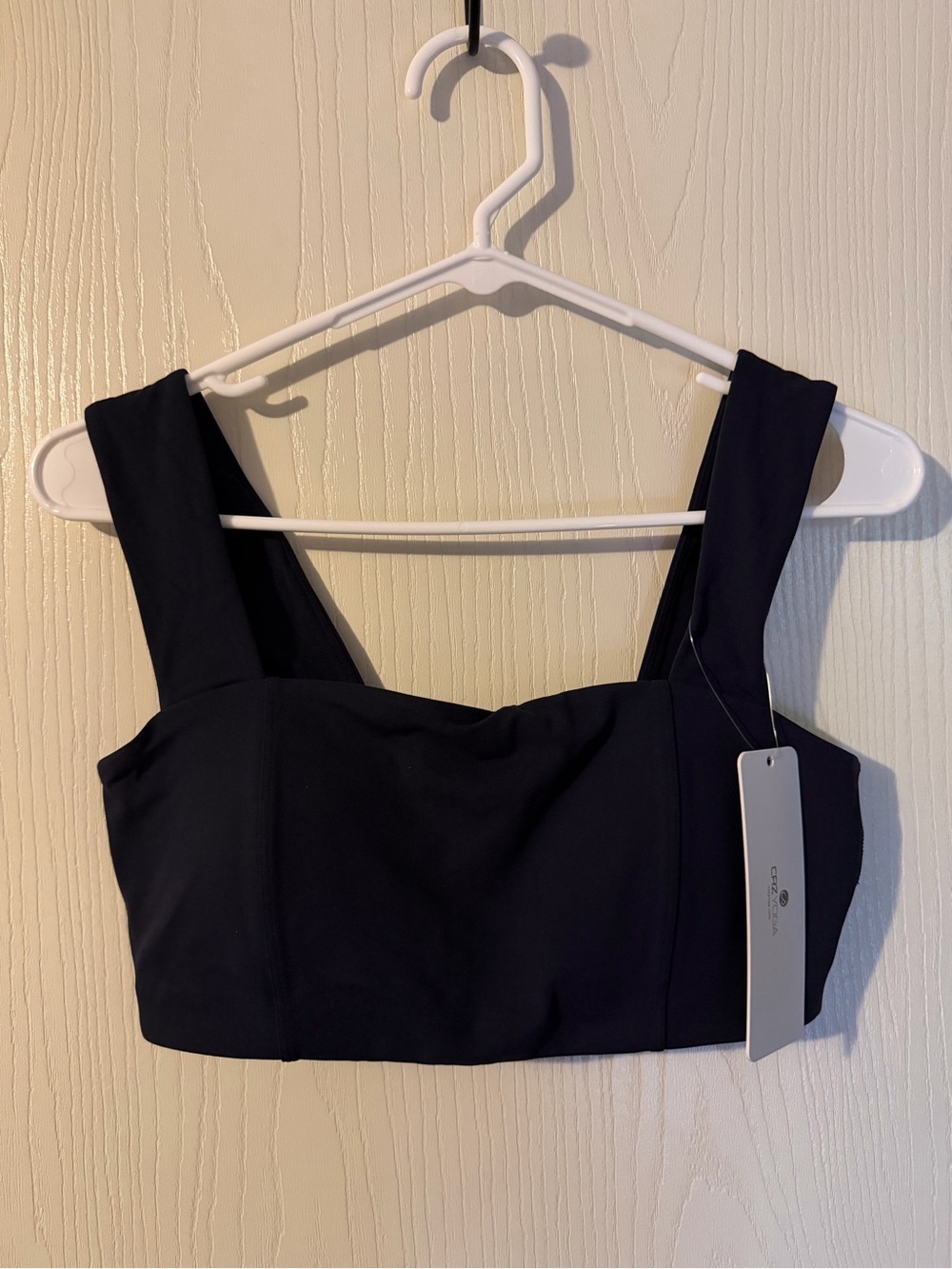 CRZ YOGA Butterluxe Wide Strap Sports Bra Navy Blue Size Large NWT